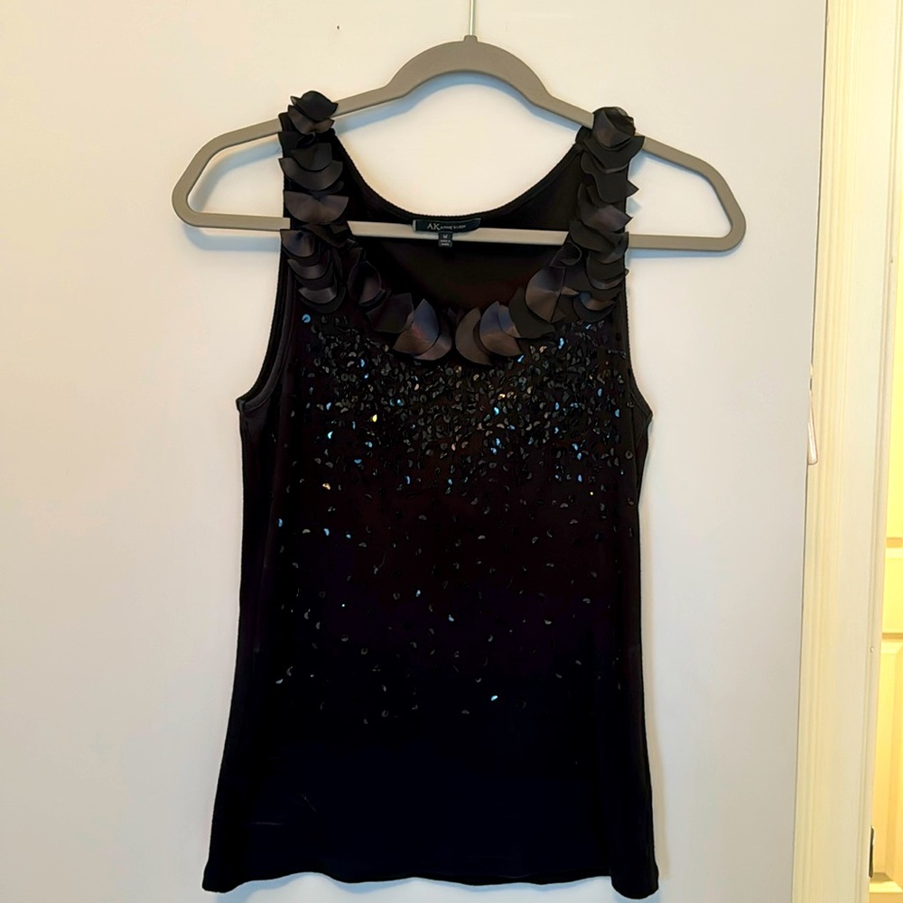 Black sequined tank top
